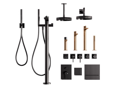 现代金属淋浴花洒