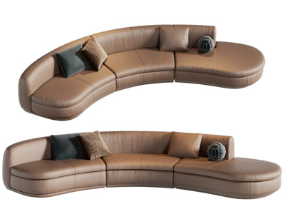 现代弧形多人沙发3d模型 现代弧形多人沙发