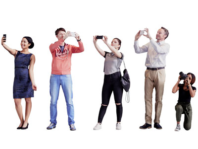 现代自拍拍照的男人 女人 多人3d模型 现代自拍拍照的男人 女人 多人