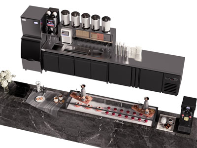 现代奶茶店吧台 操作台3d模型 现代奶茶店吧台 操作台