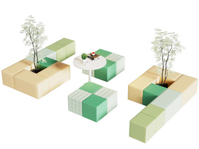 北欧公共椅 商务沙发卡座组合