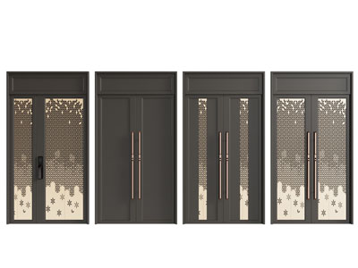 新中式双开门 大门 密码锁子母入户门 防盗门