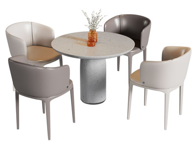 现代休闲洽谈桌椅组合3d模型 现代休闲洽谈桌椅组合