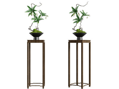 新中式花架 盆景盆栽3d模型 新中式花架 盆景盆栽