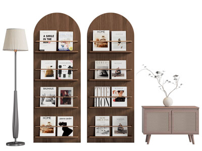 北欧中古实木书架 边柜