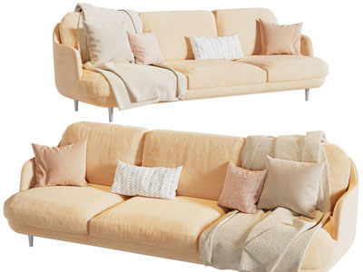 现代布艺多人沙发3d模型 现代布艺多人沙发