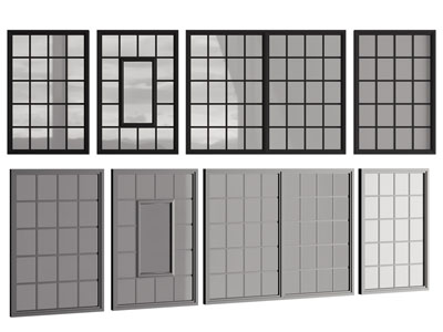 现代玻璃平开窗户