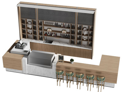 现代酒吧吧台3d模型 现代酒吧吧台