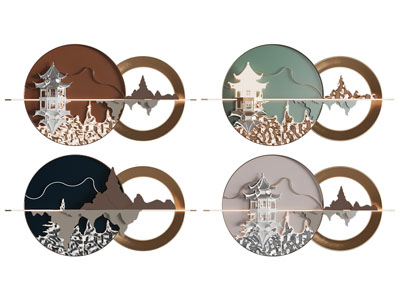 新中式墙饰挂件3d模型 新中式墙饰挂件