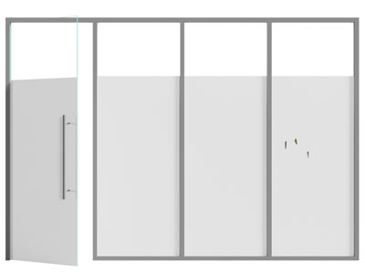 现代办公玻璃隔断 大门