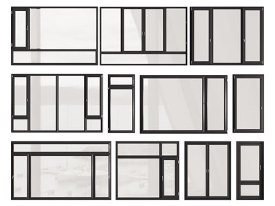 现代玻璃平开窗户