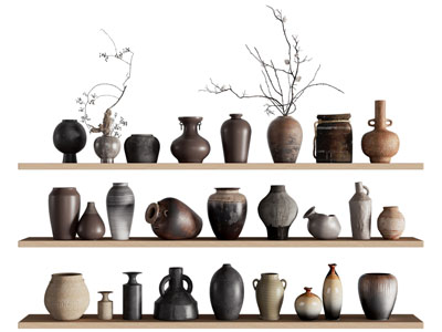 侘寂风陶艺器皿 摆件组合
