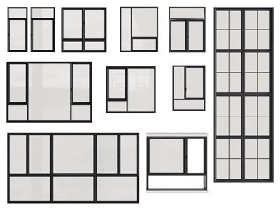 现代玻璃平开窗户