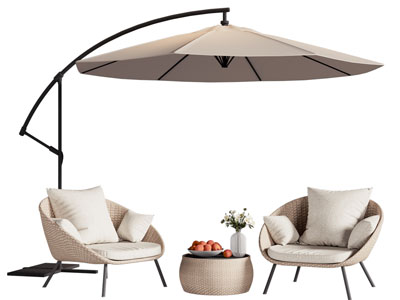 现代户外遮阳伞 休闲椅子 茶几组合