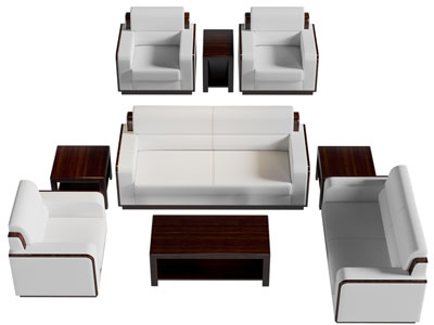 现代双人 单人沙发和茶几组合