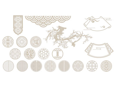 新中式墙饰 墙贴