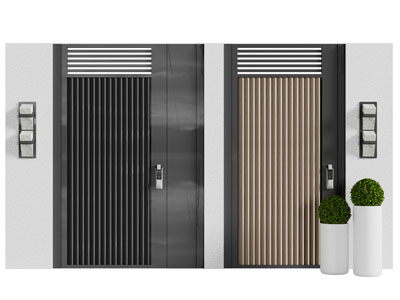 现代别墅庭院大门 密码入户门