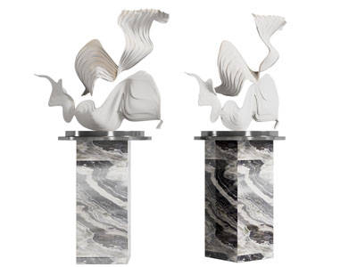 现代工艺品飘带雕塑雕刻摆件组合3d模型 现代工艺品飘带雕塑雕刻摆件组合