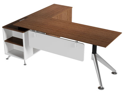 现代转角老板台 老板桌3d模型 现代转角老板台 老板桌