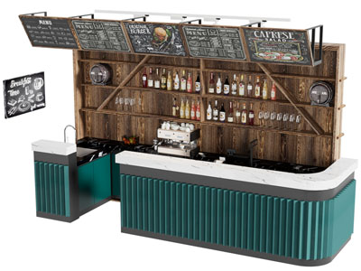 工业风loft咖啡馆吧台 酒柜3d模型 工业风loft咖啡馆吧台 酒柜