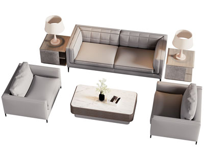 现代双人 单人沙发 茶几组合