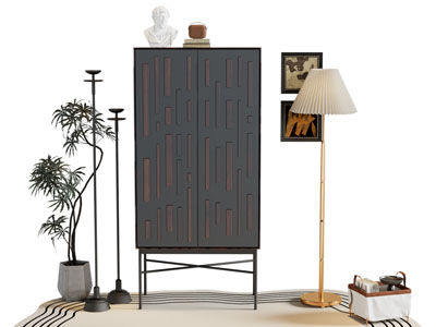 现代高脚玄关柜3d模型 现代高脚玄关柜