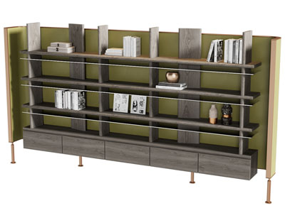 现代中古风开放式书柜