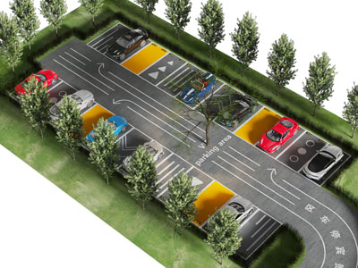 现代景观园艺停车场3d模型 现代景观园艺停车场