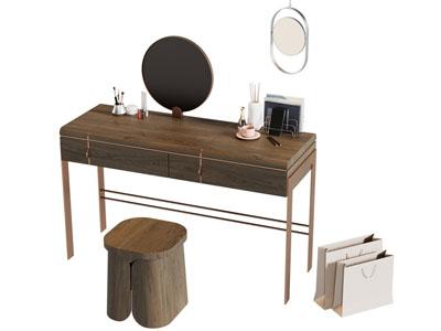 现代中古化妆 梳妆台3d模型 现代中古化妆 梳妆台