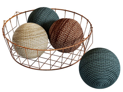 现代毛线团 金属网箩筐 摆件组合3d模型 现代毛线团 金属网箩筐 摆件组合