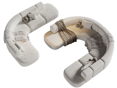 现代异形多人沙发3d模型 现代异形多人沙发