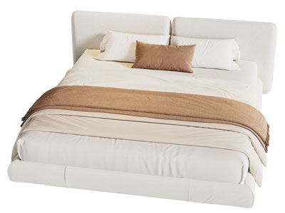 现代布艺双人床