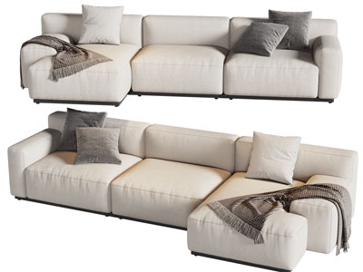 现代布艺多人沙发3d模型 现代布艺多人沙发