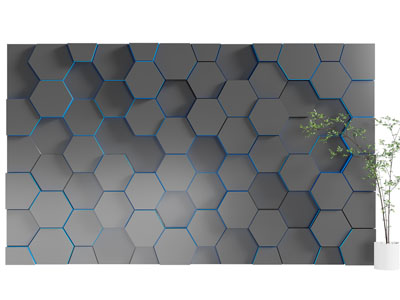 现代多边形拼接蜂窝背景墙3d模型 现代多边形拼接蜂窝背景墙