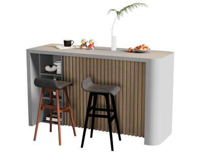 现代吧台吧椅3d模型 现代吧台吧椅