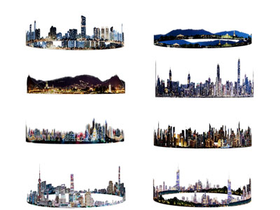 现代城市建筑环境贴画3d模型 现代城市建筑环境贴画