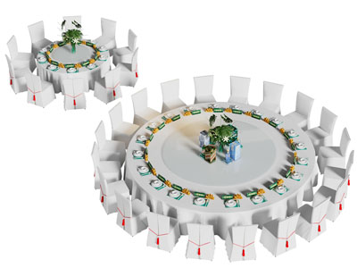 现代酒店圆形餐桌椅组合3d模型 现代酒店圆形餐桌椅组合