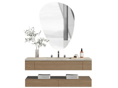 现代洗手台 镜子 浴室柜