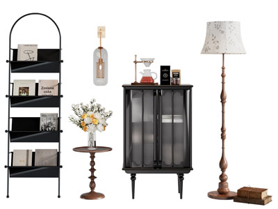 法式玻璃柜门餐边柜 书架