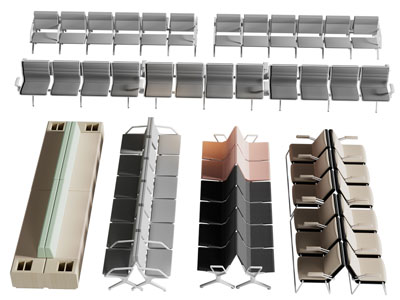 现代公共椅子 金属排椅 卡座椅子