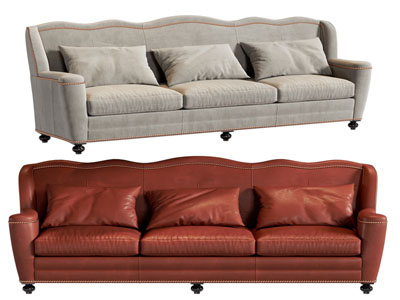 美式多人沙发3d模型 美式多人沙发