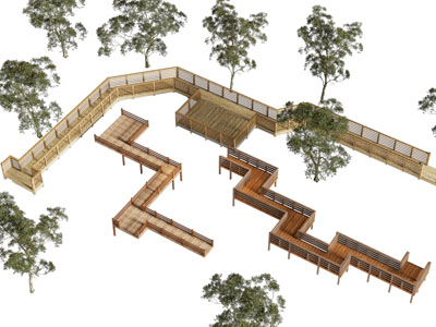 现代园林栈道 走廊景观木栈道 亲水平台3d模型 现代园林栈道 走廊景观木栈道 亲水平台