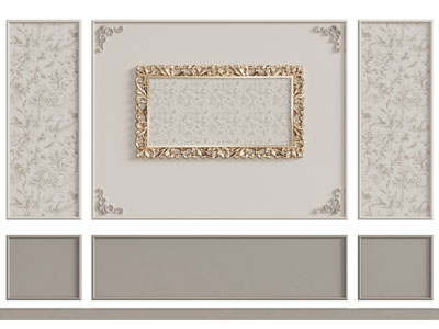 欧式壁纸背景墙 护墙板