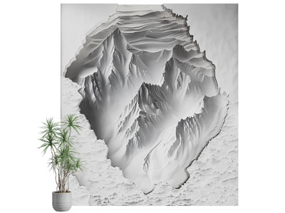 侘寂风立体装饰挂画3d模型 侘寂风立体装饰挂画