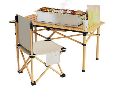 现代户外营地烧烤 餐桌椅组合3d模型 现代户外营地烧烤 餐桌椅组合