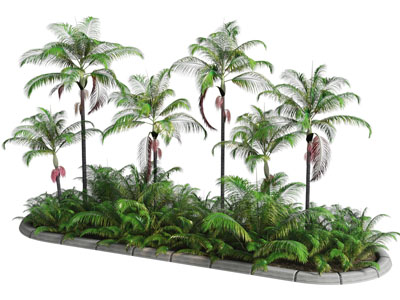 现代花坛花草树木盆景盆栽植物3d模型 现代花坛花草树木盆景盆栽植物