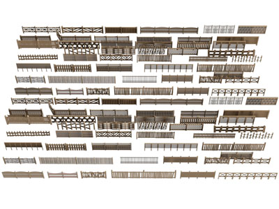 现代木栏杆 护栏 围栏 篱笆