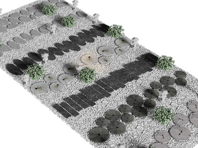 现代景观汀步 园林铺地 青石板路