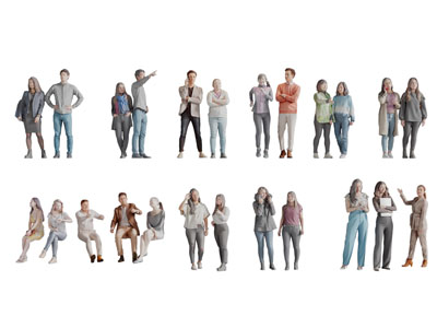 现代男人 女人 多人 女孩 人物3d模型 现代男人 女人 多人 女孩 人物