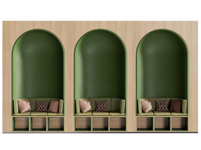 法式中古卡座多人沙发3d模型 法式中古卡座多人沙发